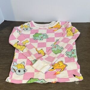 Pokémon Sleepwear shirt only   PJs Girls Pink Size 6 Pikachu Long Sleeve
